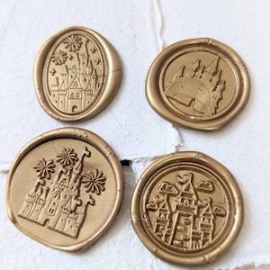 Castle Handmade Self- Adhesive Wax Seal Stickers/ Peel & Stick Wax Seals/ Invitation Wax Seals- Set of 25