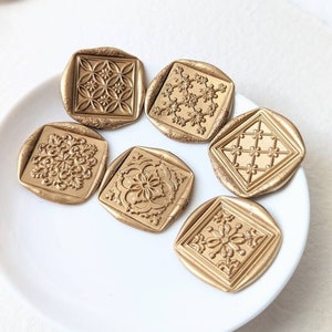 Arte Tile/Art Deco Premade Self- Adhesive Wax Seal Sticker /Peel & Stick Wax Seals/Invitation Wax Seals- Set of 25