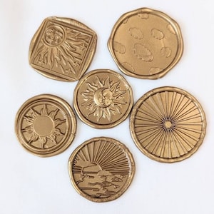 Sun/Sunshine/Sunrise/Sunset/Clouds Handmade Self-Adhesive Wax Seal Stickers/Peel & Stick Wax Seals/Invitations/Seating Chart - Set of 25