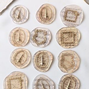 Fine Art Vintage Paris Handmade Gilded Assorted Wax Seals with Vintage Paris Inspired Motifs - Set of 12 (Assorted)