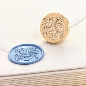 Vintage Floral Vase Wax Seal Stamp- 25mm/ 3D Wax Seal Stamp/DIY Wax Seal/ DIY Invitations