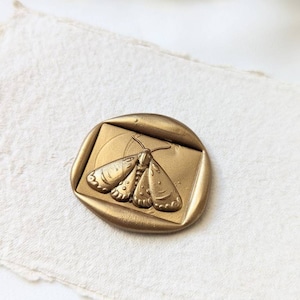 Moth Handmade Self-Adhesive Wax Seal Stickers/Peel & Stick Wax Seals/Invitation Wax Seals- Set of 25