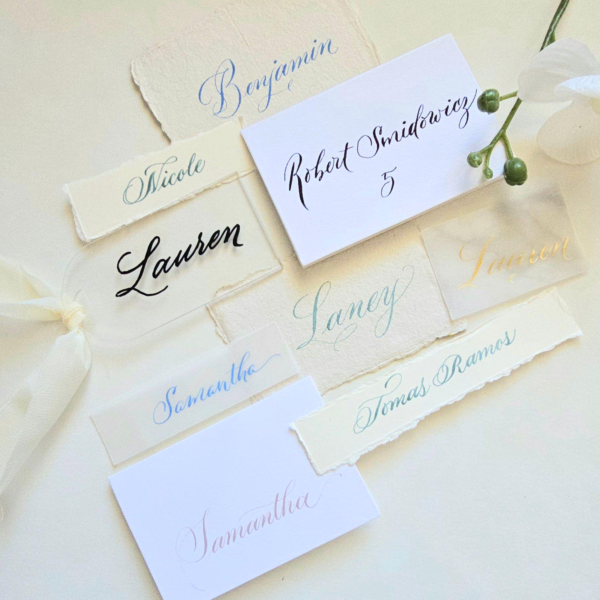 Custom Calligraphy Place Cards- Calligraphy Services Only - Etsy