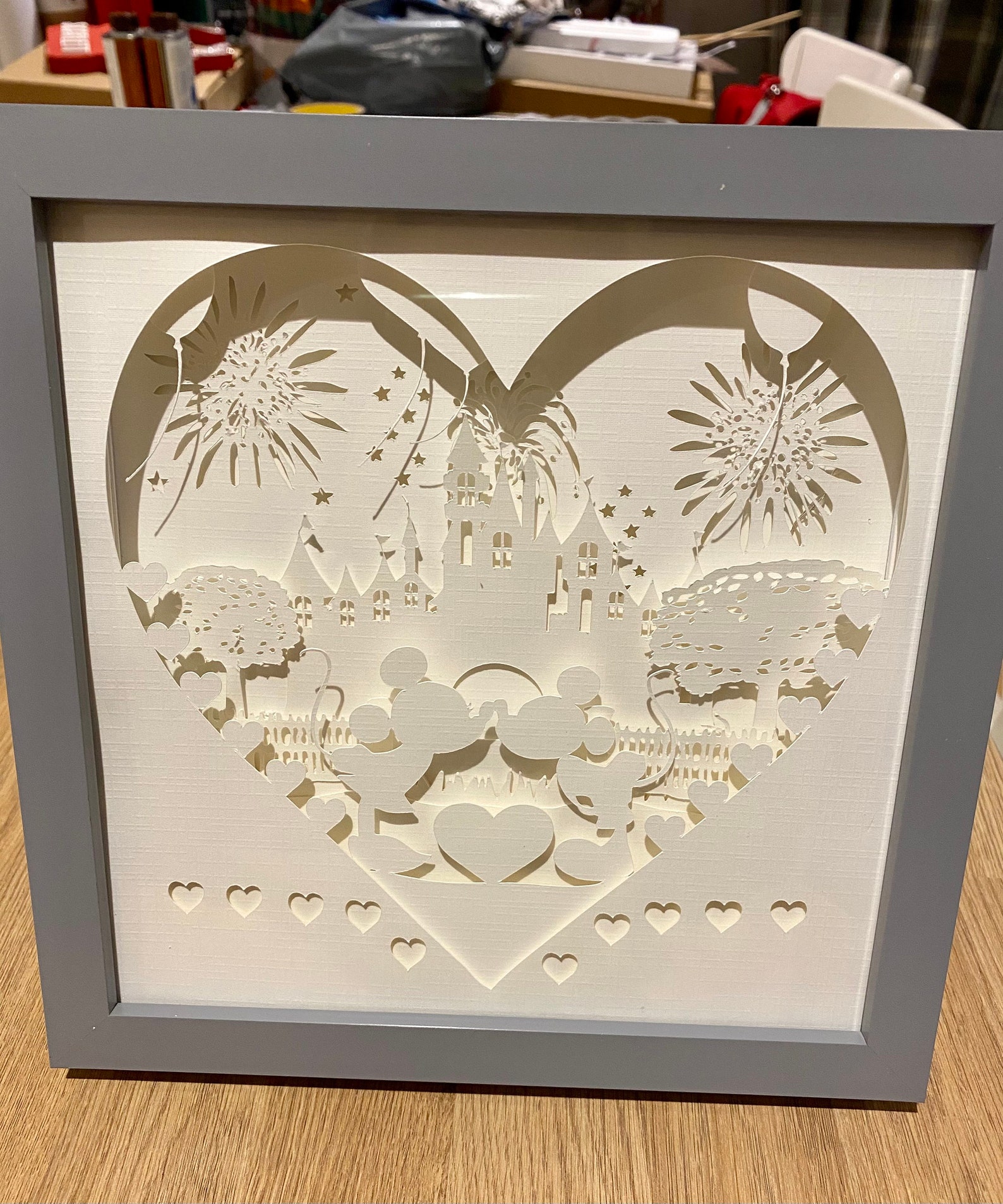 Disney shadow box with Mickey and Minnie Etsy