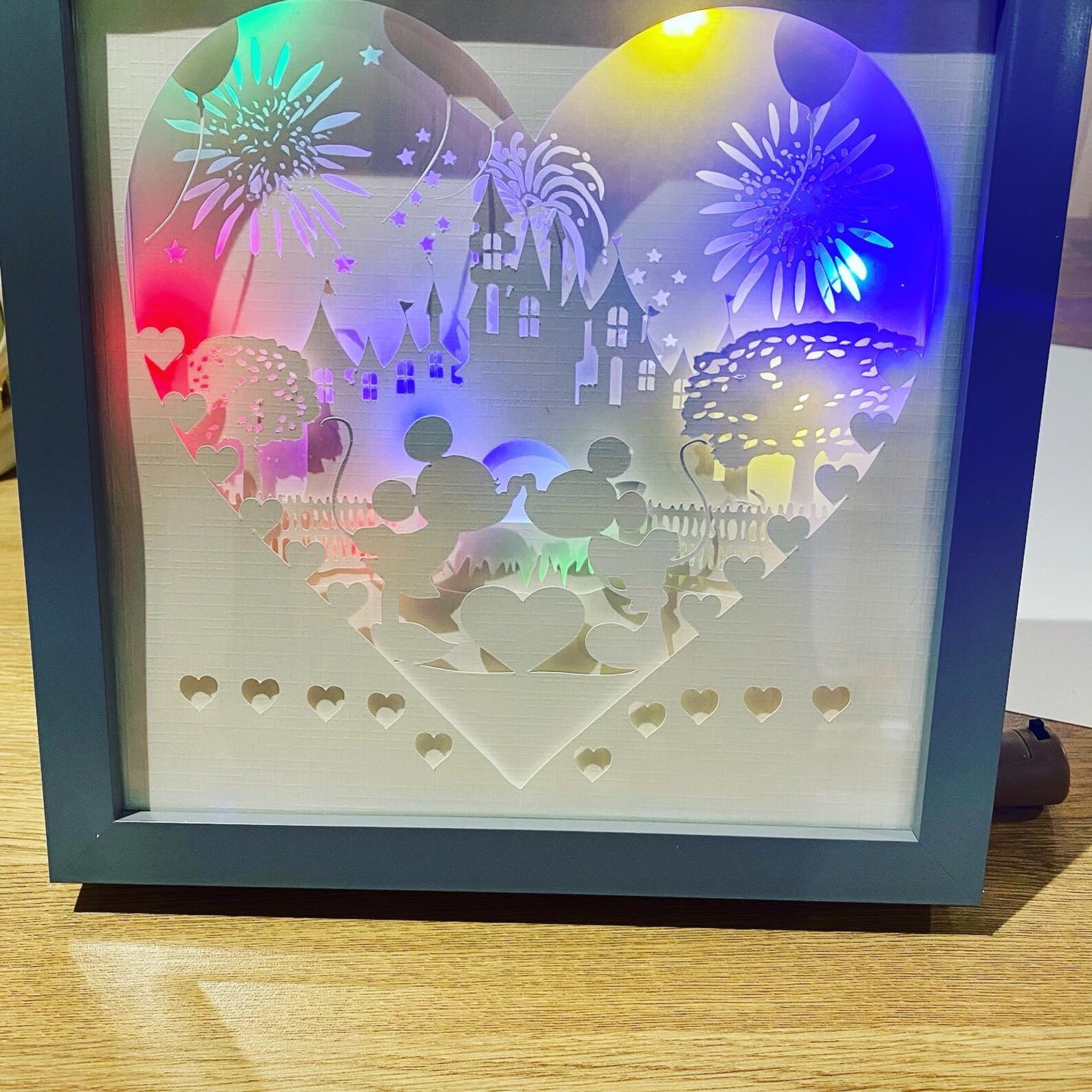 Disney shadow box with Mickey and Minnie Etsy