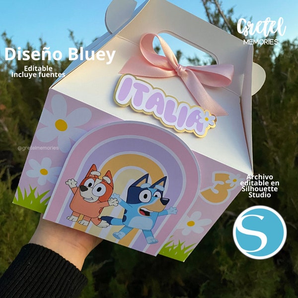 Bluey Label Design for candy boxes, editable. Lunch Box, Lunch Boxes