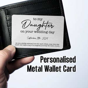 Sentimentales personalisiertes Hochzeitsandenken für Tochter an ihrem Hochzeitstag