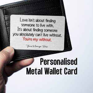 L'amour, c'est de trouver quelqu'un que vous ne pouvez pas vivre sans porte-monnaie ou porte-monnaie en aluminium personnalisé