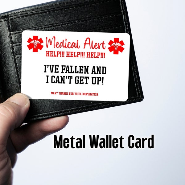 Funny Help! I've Fallen And I Can't Get Up Metal Wallet Card / Funny Birthday Gift, Best Friend Gift, Retirement Gift, Funny Gag Gift