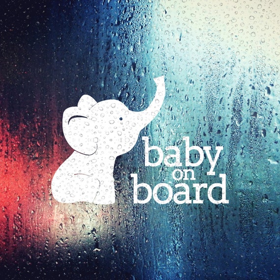 Baby Elephant  Funny Vinyl Decal Sticker Car Window laptop tablet truck  9" 