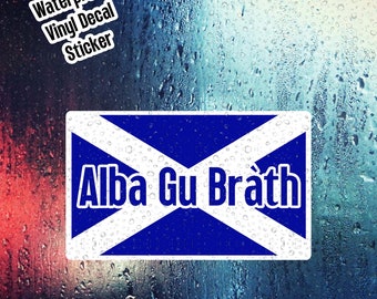 Sticker Ecosse pour toujours - Alba Gu Brath - Sticker vinyle gaélique écossais pour voiture / Cadeaux écossais / Cadeau pour lui ou elle