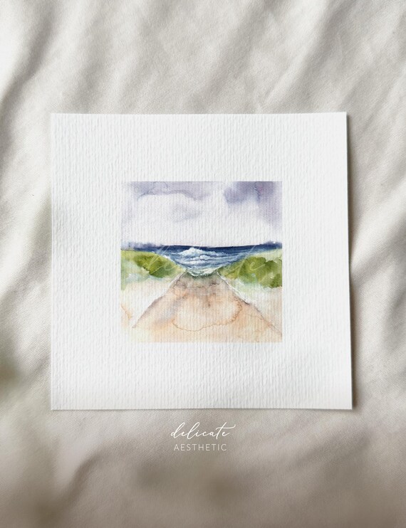 Baltic Sea Landscape | Miniature Art Print | Print from my Original Watercolor | DelicateAesthetic
