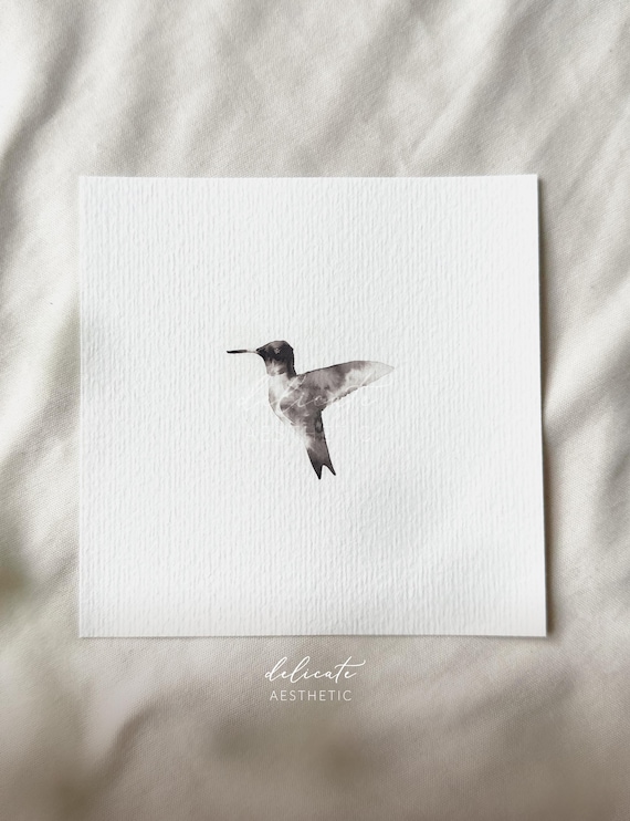 Small wonder of nature: Hummingbird | Miniature art print | Print from my original watercolor | DelicateAesthetic