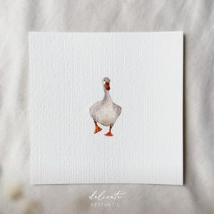 Marcha del Ganso: Ganso en la Mañana | Impresión artística en miniatura | Impresión a partir de mi acuarela original | DelicateAesthetic