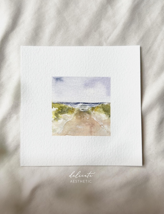 Coastal Magic: Baltic Sea Landscape | Miniature Art Print | Print from my Original Watercolor | DelicateAesthetic