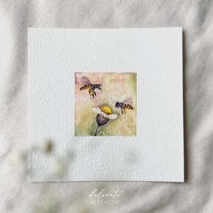 Honigbienen - Miniatur Kunstdruck - Druck nach meinem Original Aquarell | DelicateAesthetic