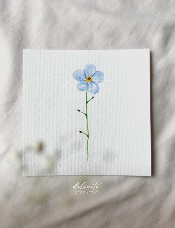 Forget-me-not - Miniature Art Print - Print after my original watercolor | DelicateAesthetic