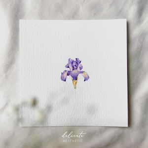 Majestätische Schönheit: königliche Schwertlilie - Miniatur Kunstdruck - Druck nach meinem Original Aquarell | DelicateAesthetic