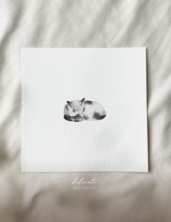 Tired Fox - Miniature Art Print - Print after my original watercolor | DelicateAesthetic