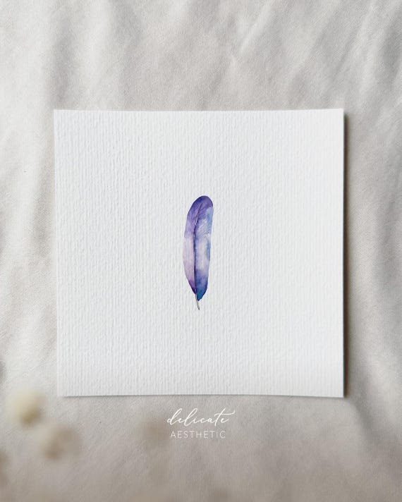 Feather Dream - Miniature Art Print - Print after my original watercolor | DelicateAesthetic