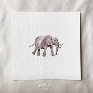 Elefante orgoglioso - Stampa artistica in miniatura - Stampa basata sul mio acquerello originale | Estetica delicata