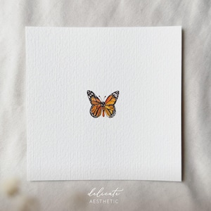 Papillon monarque aquarelle | Impression d'art miniature | Impression d'après mon aquarelle originale | Esthétique délicate