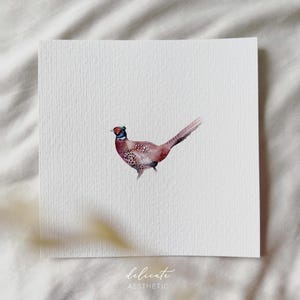 Fasan - Miniatur Kunstdruck - Druck nach meinem Original Aquarell | DelicateAesthetic