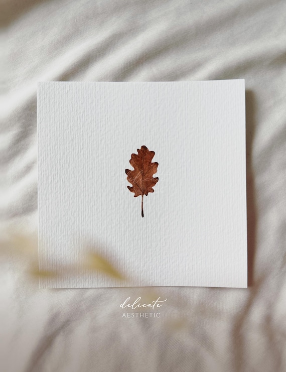 Autumn Leaf - Miniature Art Print - Print from my Original Watercolor | DelicateAesthetic