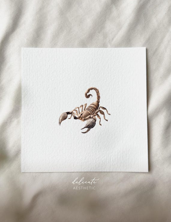 The Scorpion - Miniature Art Print - Print after my original watercolor | DelicateAesthetic
