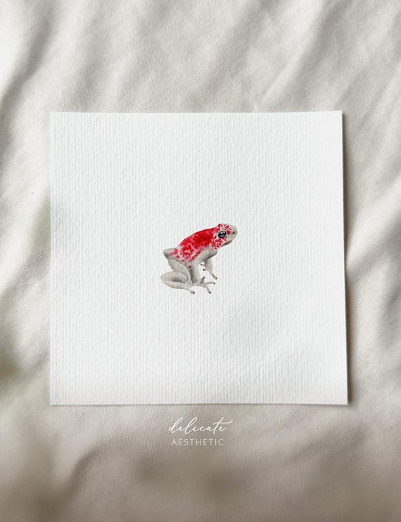 Nature's play of colors: Koi poison frog - Oophaga sylvatica Koi - miniature art print based on my original watercolor | DelicateAesthetic