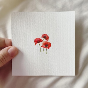 Amapolas | Lámina artística en miniatura | Lámina basada en mi acuarela original | DelicateAesthetic