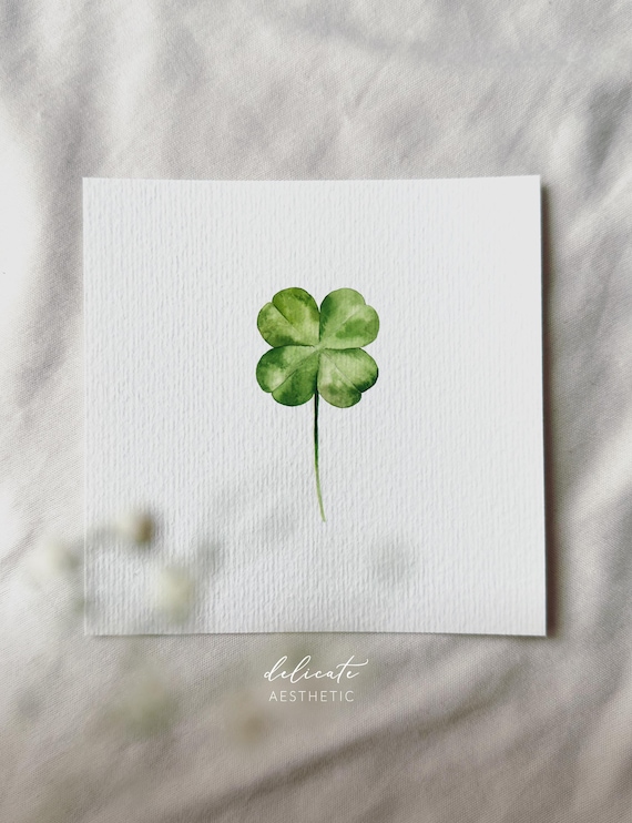 Clover - Miniature Art Print - Print based on my original watercolor | DelicateAesthetic