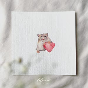 Simpatico amico peloso: Criceto il ladro di cuori - stampa artistica in miniatura - stampa basata sul mio acquerello originale | Estetica delicata