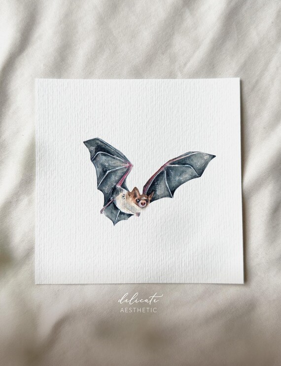 Bat - Miniature Art Print - Print after my original watercolor | DelicateAesthetic