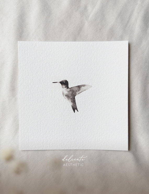 Small miracle of nature: hummingbird | Miniature art print | Print after my original watercolor | DelicateAesthetic