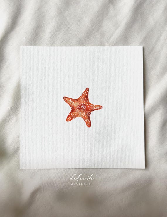 Starfish - Miniature Art Print - Print from my original watercolor | DelicateAesthetic