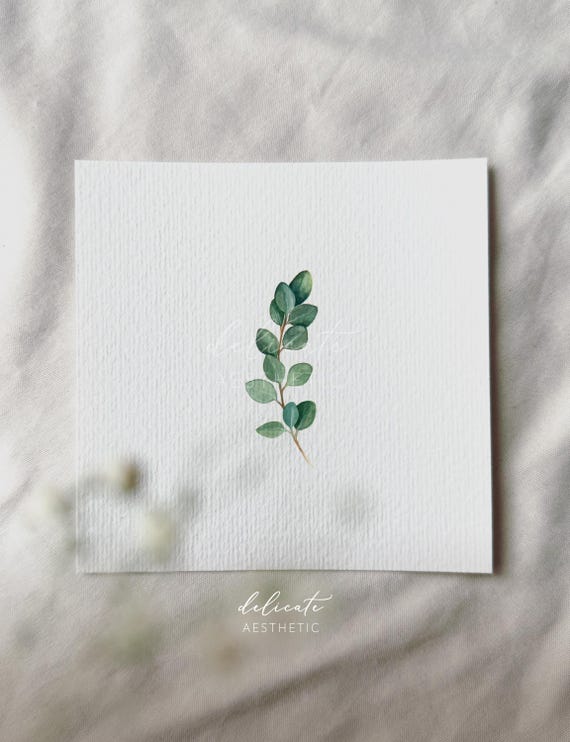Eucalyptus | Miniature art print | Print from my original watercolor | DelicateAesthetic