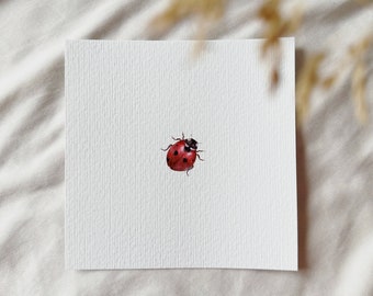 Ladybug - Miniature Art Print from Original Watercolor