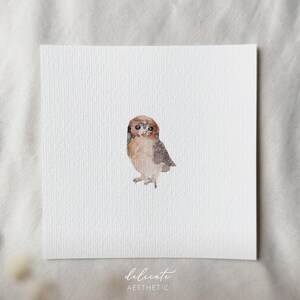 Uil II - Miniatuur kunstdruk - Afdruk van mijn originele aquarel | DelicateAesthetic