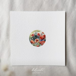 Mohnfeld - Miniatur Kunstdruck - Druck nach meinem Original Aquarell | DelicateAesthetic