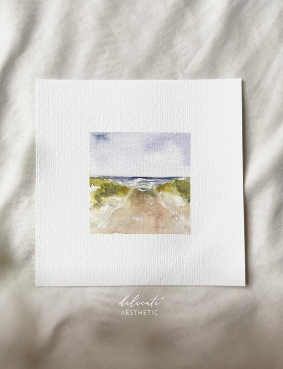 Coastal Magic: Baltic Sea Landscape | Miniature Art Print | Print from my Original Watercolor | DelicateAesthetic