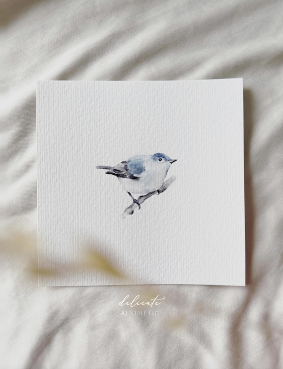 Bluebird - Miniature Art Print - Print after my original watercolor | DelicateAesthetic