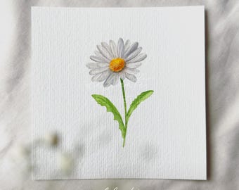Daisy - Miniature Art Print - Print from my original watercolor | DelicateAesthetic