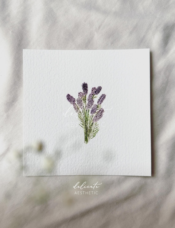 Lavender Dream: Fragrant Lavender Bouquet - Miniature Art Print - Print from my Original Watercolor | DelicateAesthetic