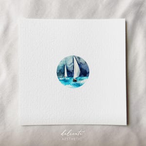 Segelschiffe | Miniatur Kunstdruck | Druck nach meinem Original Aquarell | DelicateAesthetic