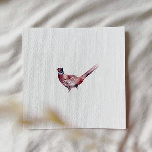 Pheasant - Miniature Art Print from Original Watercolor