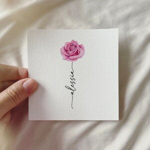 Zarte Rose, Personalisierter Miniatur Kunstdruck, Geburtsmonat Juni, Geschenk für Geburtstag Mutter Freundin Frau Liebe | DelicateAesthetic