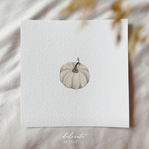 Weisser Kürbiss | Miniatur Kunstdruck | Druck nach meinem Original Aquarell | DelicateAesthetic
