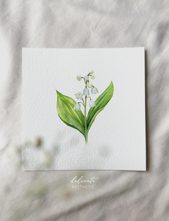 Lily of the Valley | Miniature Art Print | Print after my original watercolor | DelicateAesthetic