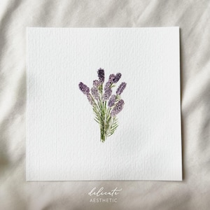 Lavendeltraum: duftender Lavendel Strauß - Miniatur Kunstdruck - Druck nach meinem Original Aquarell | DelicateAesthetic